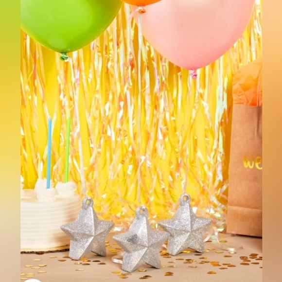 Silver Star Balloon Weights Party Supplies Bundle of 11 - Picture 2 of 6